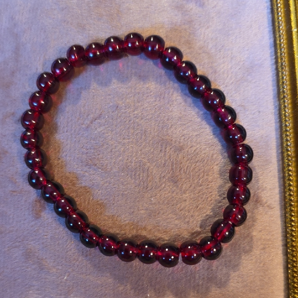 Garnet Stone Beaded Bracelet